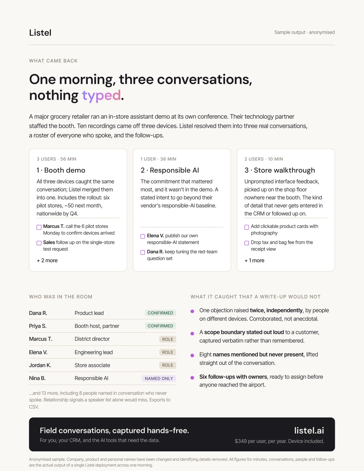 Listel conference sample report, page 2 of 2